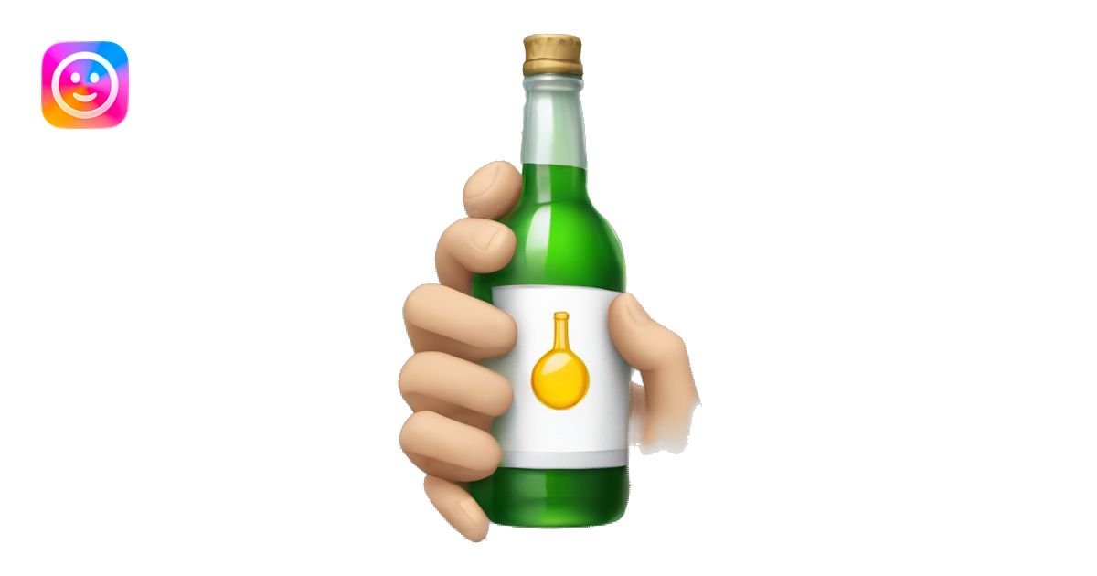 Hand holding a bottle of alcohol emoji | AI Emoji Generator