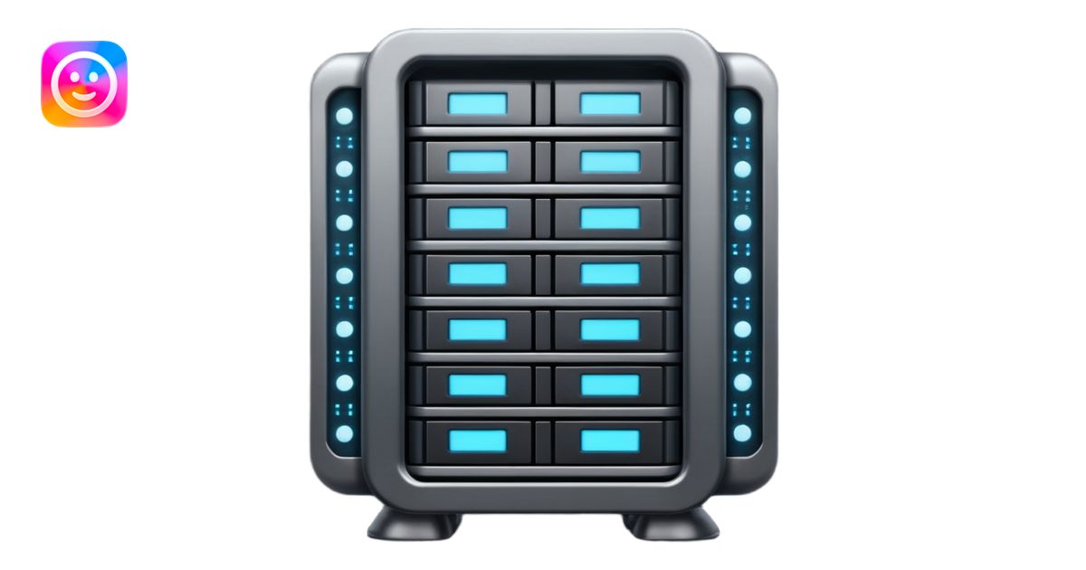 dark data server rack 3d emoji | AI Emoji Generator