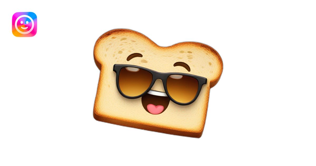 A piece of toast wearing sunglasses emoji | AI Emoji Generator