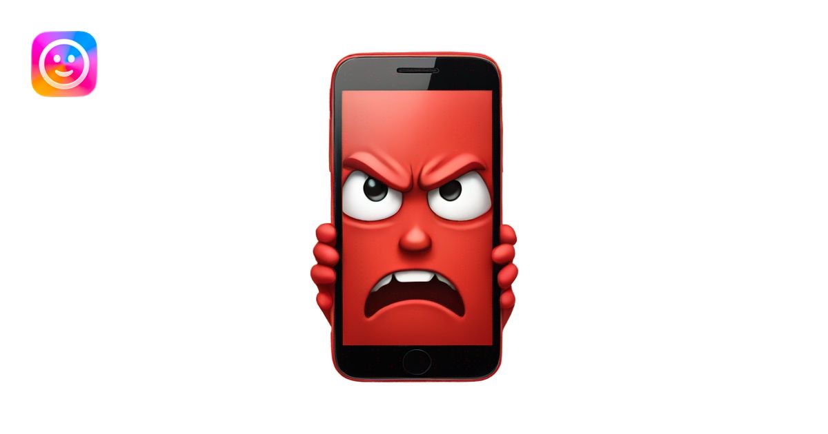 Red smartphone angry emoji | AI Emoji Generator