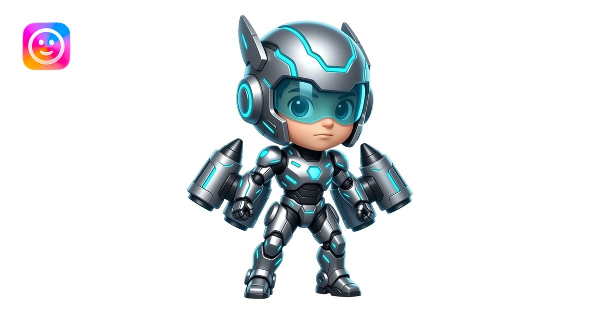 Little Chibi Mecha Hypersonic Boy emoji | AI Emoji Generator