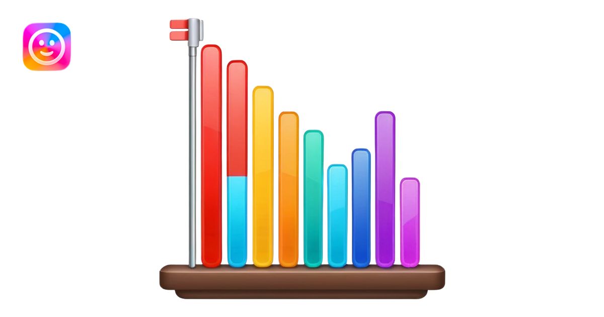 Multiple little bars merging into one big bar of survey. emoji | AI ...