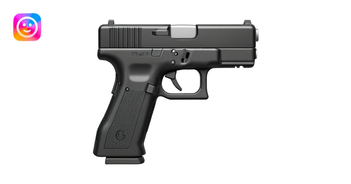emoji of a compact pistol resembling a Glock 17 with an extended ...
