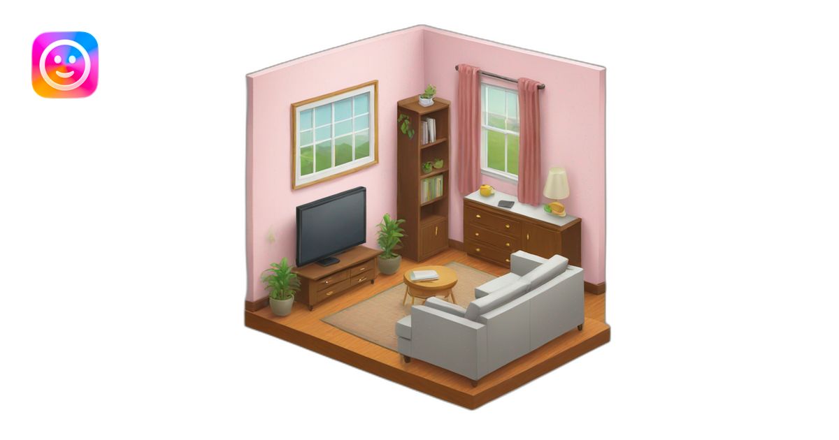 apartment interior isometric emoji | AI Emoji Generator