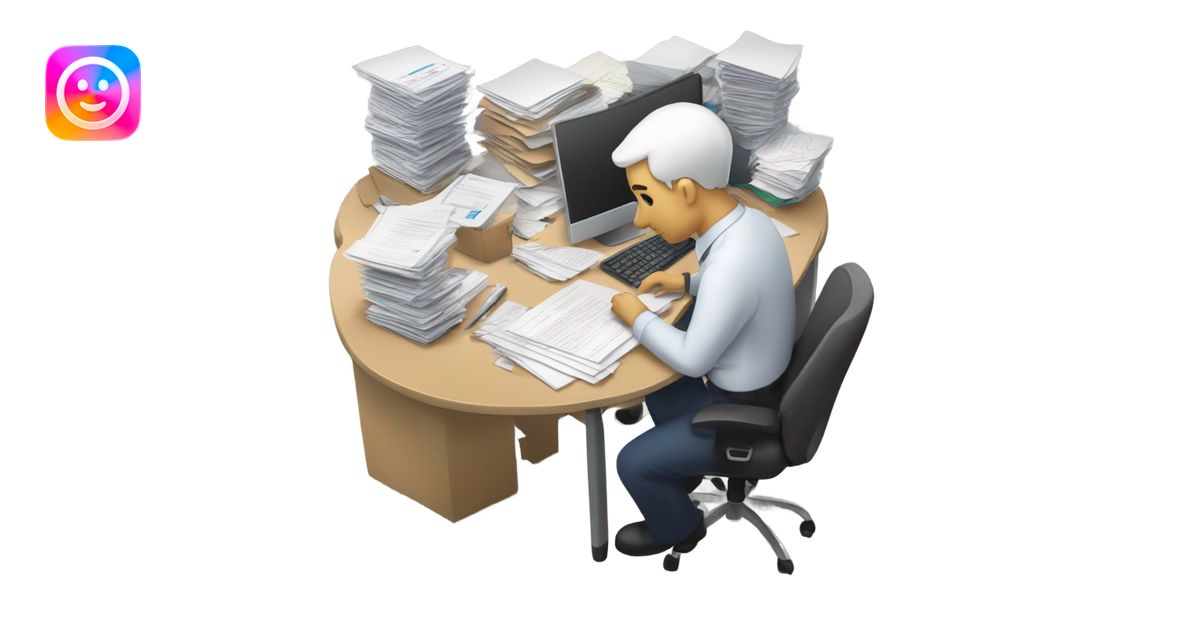 Working in office sorting emoji | AI Emoji Generator
