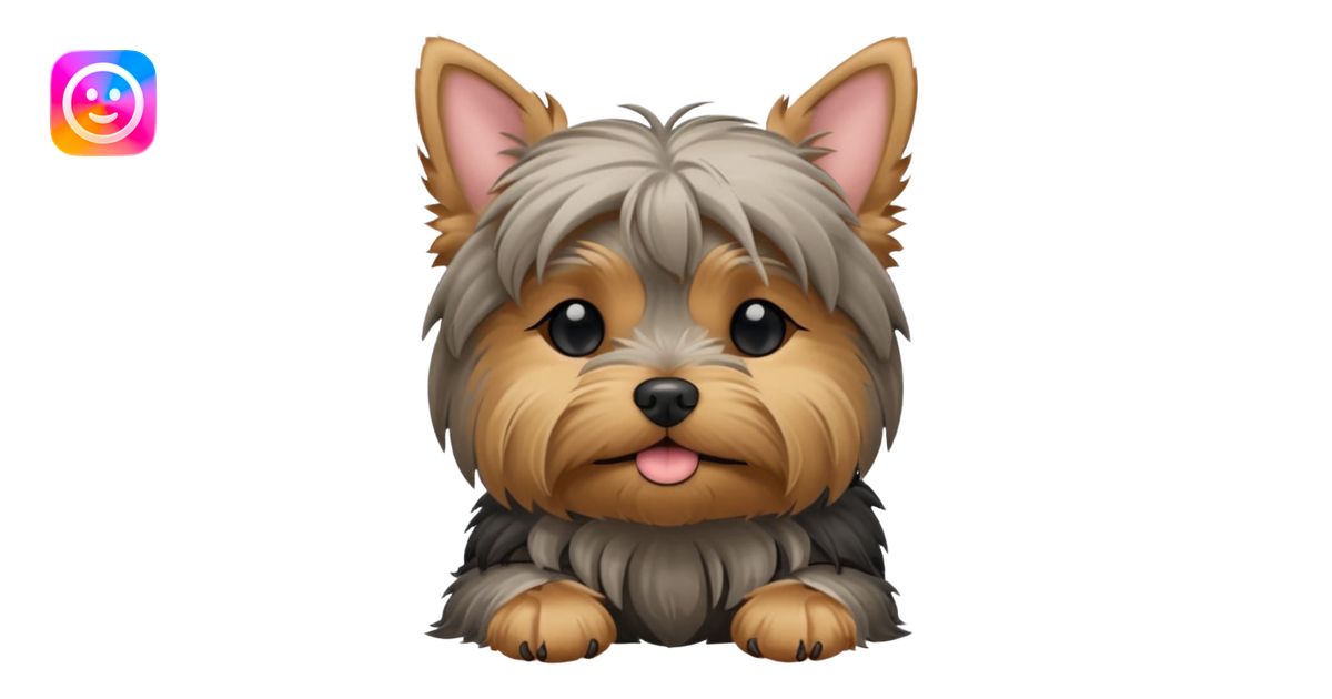 yorkshire dog laying down with closed eyes emoji | AI Emoji Generator