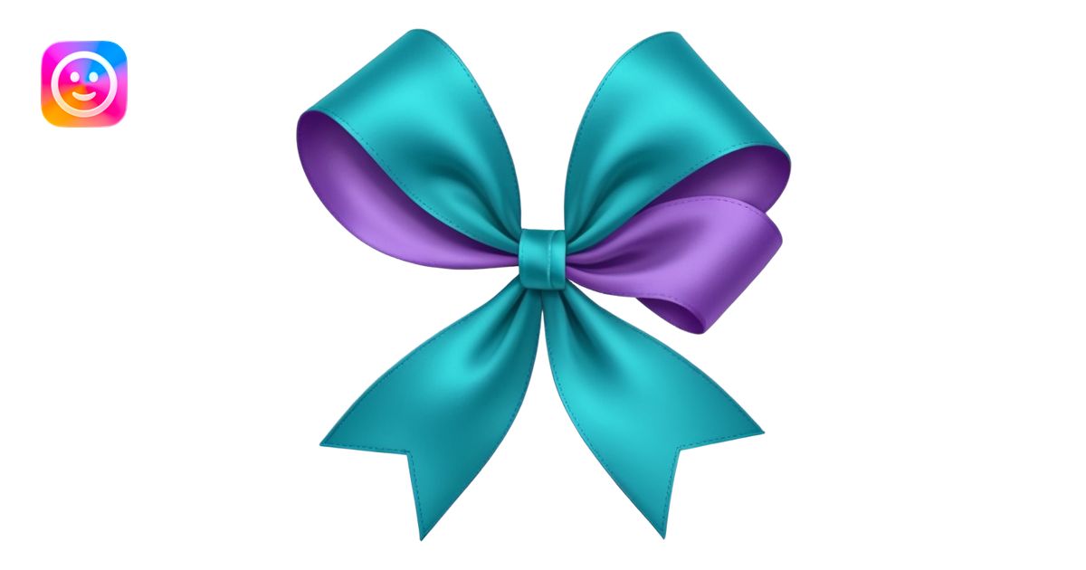 Teal and purple ribbon emoji | AI Emoji Generator