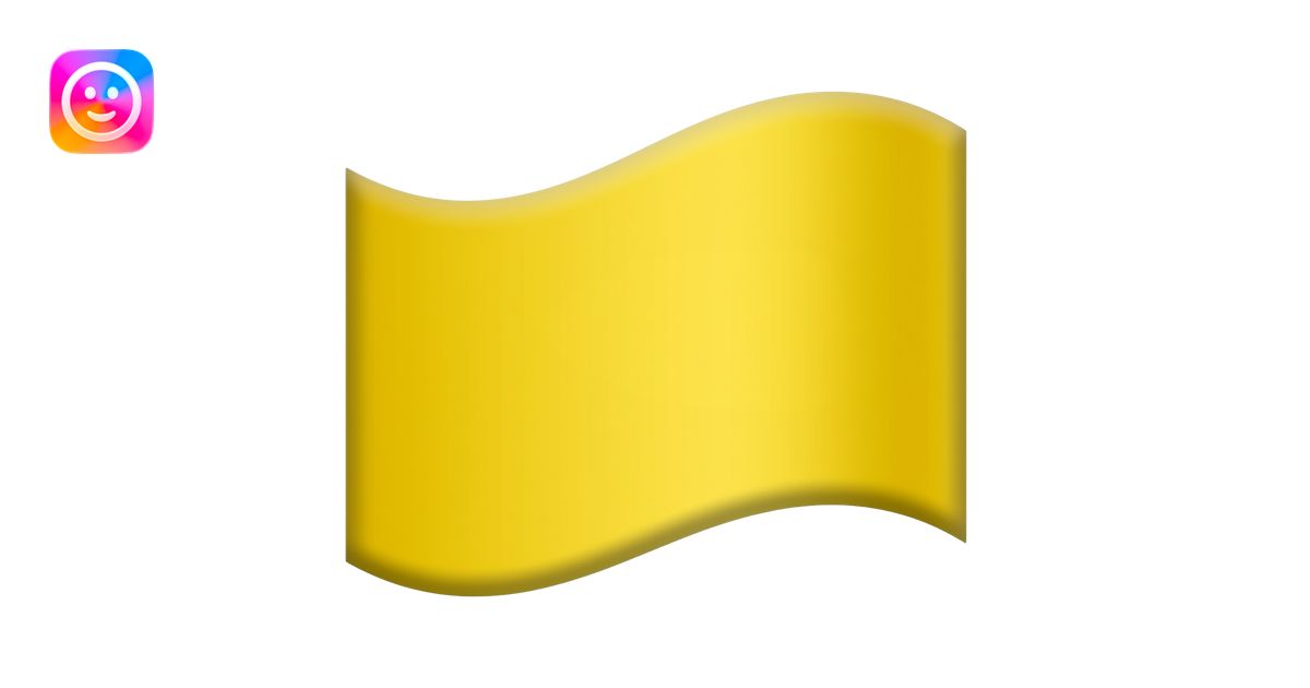 PLAIN YELLOW FLAG EMOJI!! MAKE IT A REGULAR WAVY RECTANGLE, NOT A ...