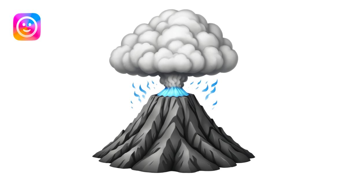 dry volcano with smoke ONLY emoji | AI Emoji Generator
