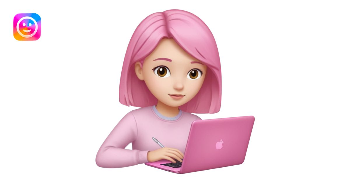 Girly stuff pink soft laptop assigment and clean girl vibes emoji | AI ...