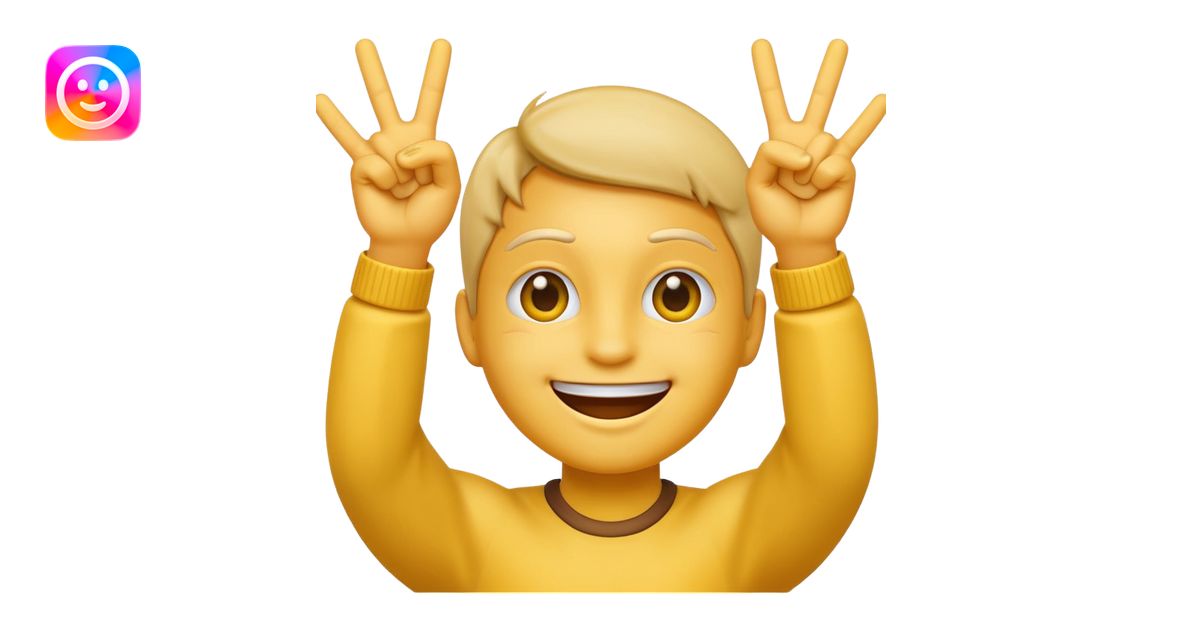 Can you make a smiling emoji that has 2 hands up with both ...