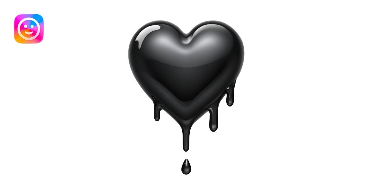 Melting black heart emoji | AI Emoji Generator