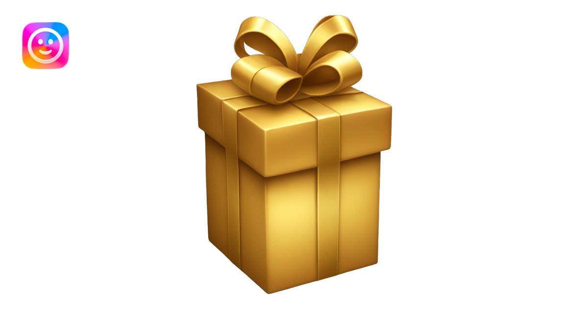 Golden gift box emoji | AI Emoji Generator
