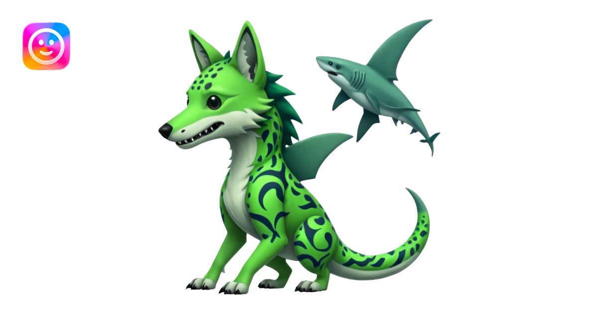 Edgy cool badass Neon-green landhai-sergal-dingo-hyena-wolf-raptor ...