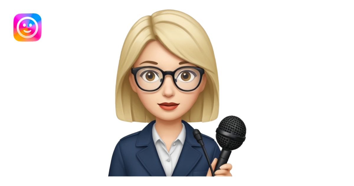 Female journalist emoji | AI Emoji Generator