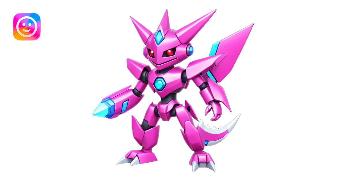 Digital Neon-Magenta Pixel-Fragmented Glitch-Lined Vivid Protogen-Rotom ...