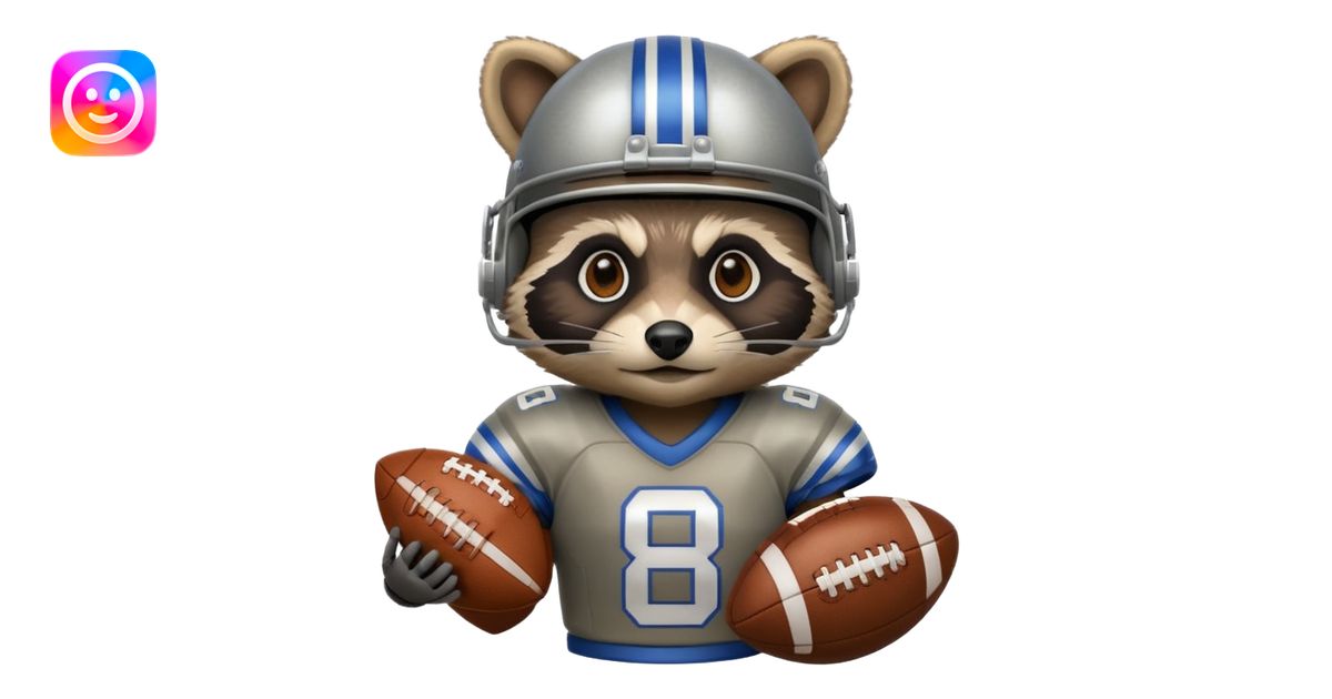 american football player raccoon emoji | AI Emoji Generator