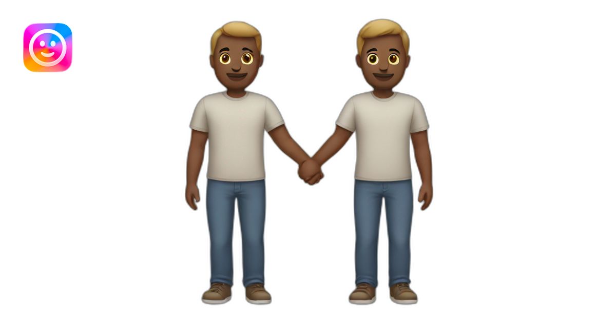 2 men holding Hands emoji | AI Emoji Generator