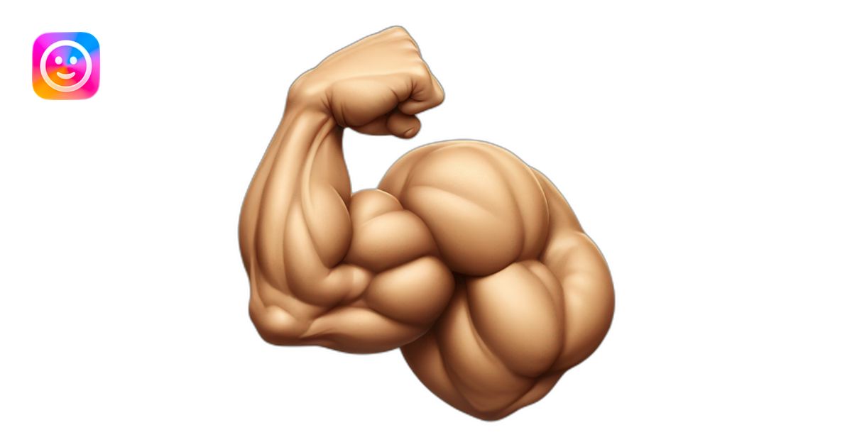 veined flexed biceps emoji | AI Emoji Generator