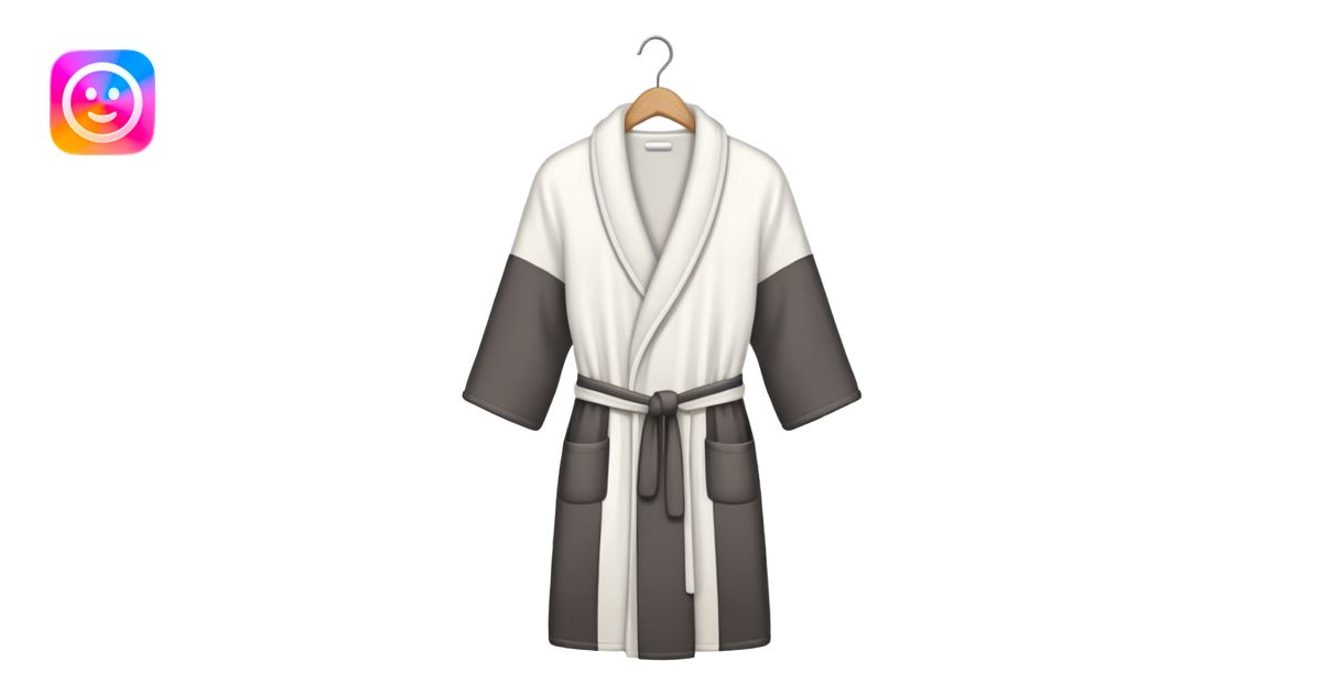 White cotton robe on a wooden hanger, pastel background emoji | AI ...