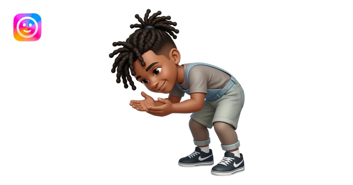 Boy bowing on his with dreads emoji | AI Emoji Generator