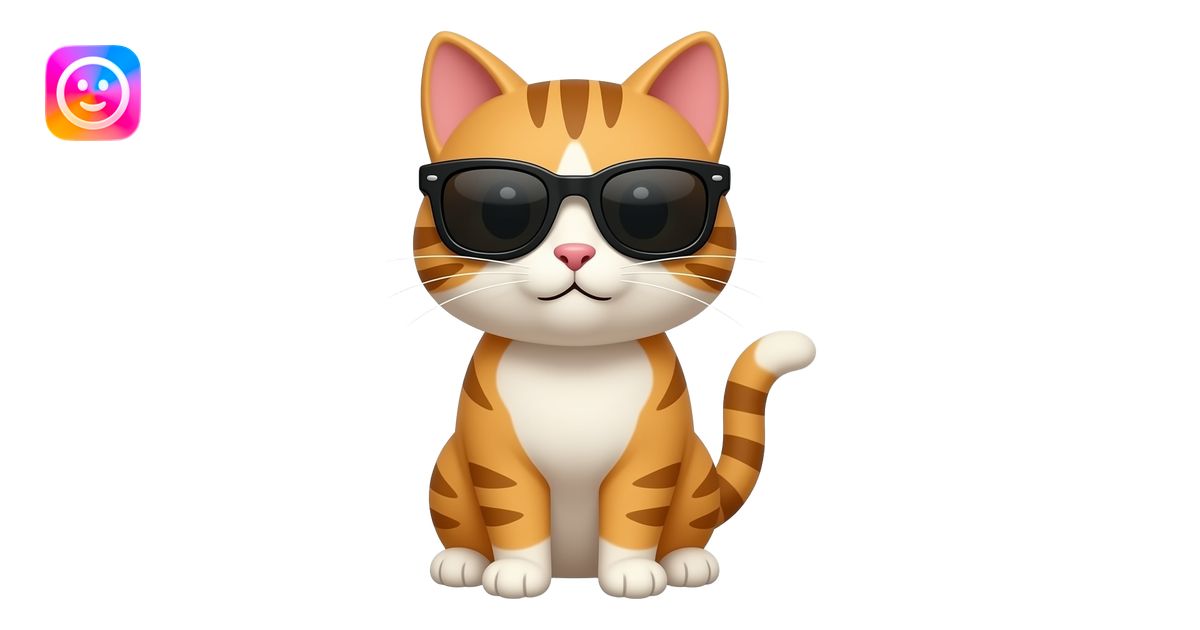Cat wearing sunglasses emoji | AI Emoji Generator