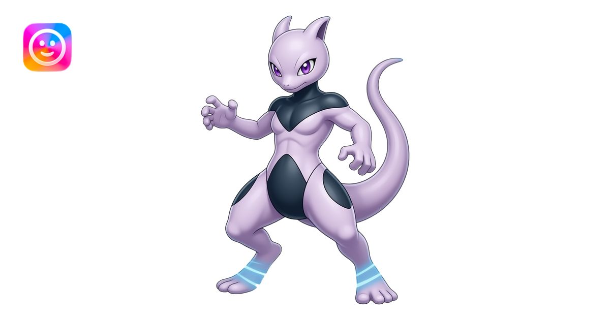 Mewtwo pokemon full body emoji | AI Emoji Generator