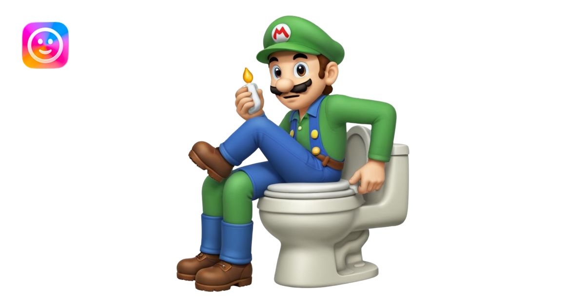 Mario pooping on luigi emoji | AI Emoji Generator