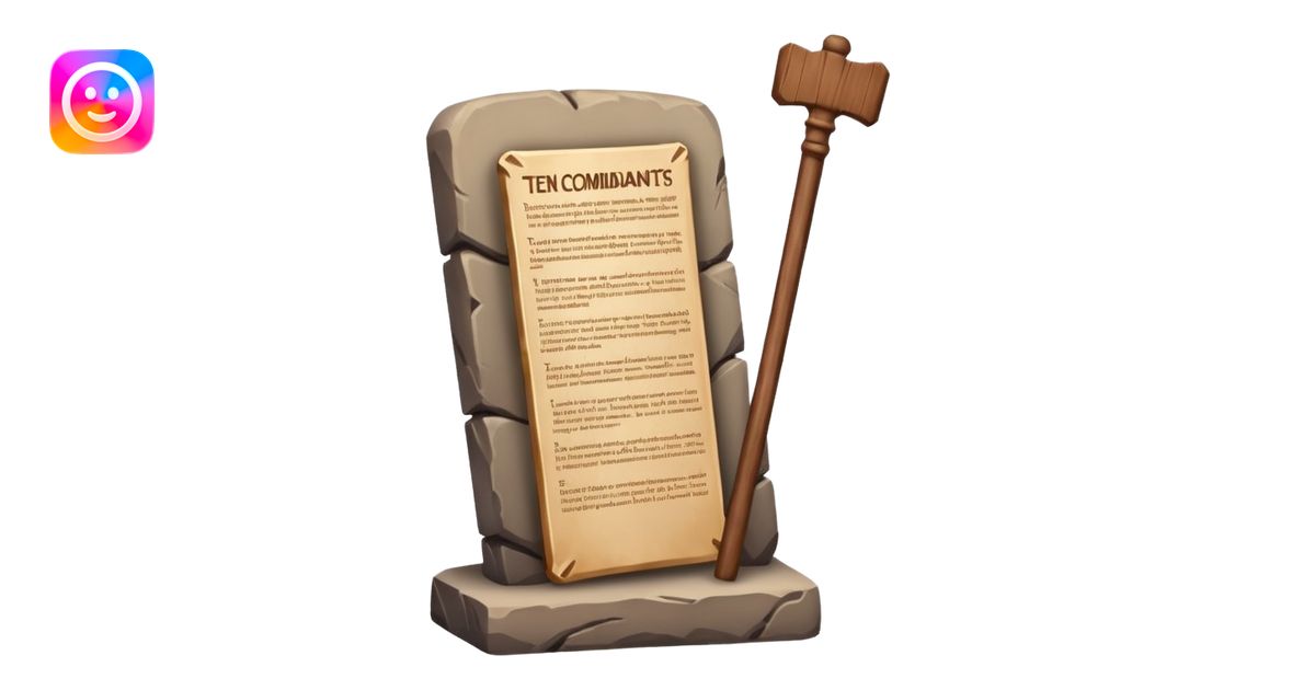 Ten commandments tablets and staff emoji | AI Emoji Generator