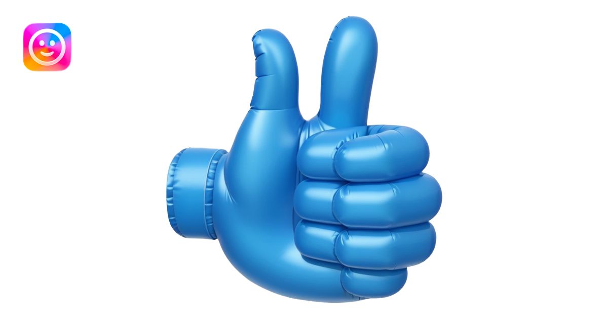blue inflatable thumbs up emoji | AI Emoji Generator