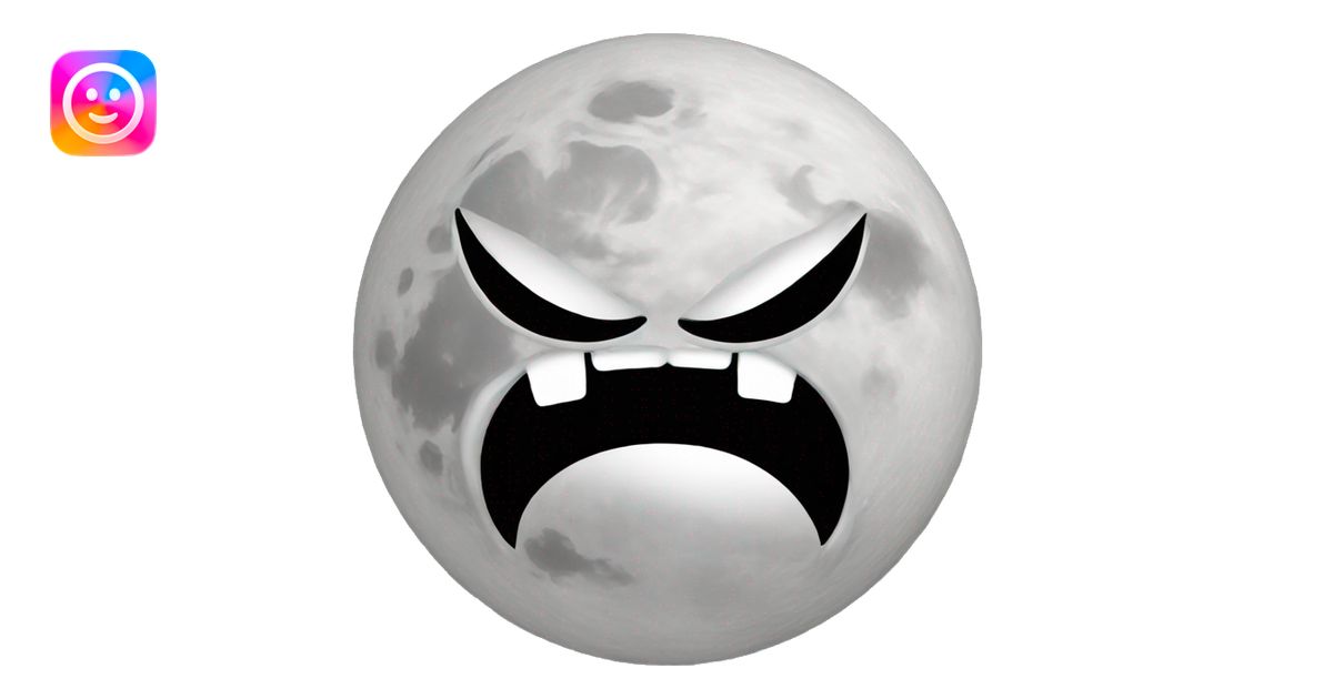 Moon with angry face emoji | AI Emoji Generator