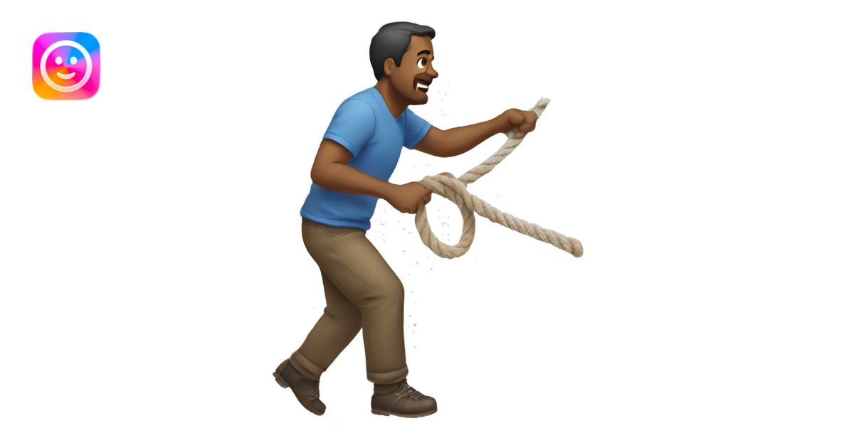 a man pulling a rope emoji | AI Emoji Generator