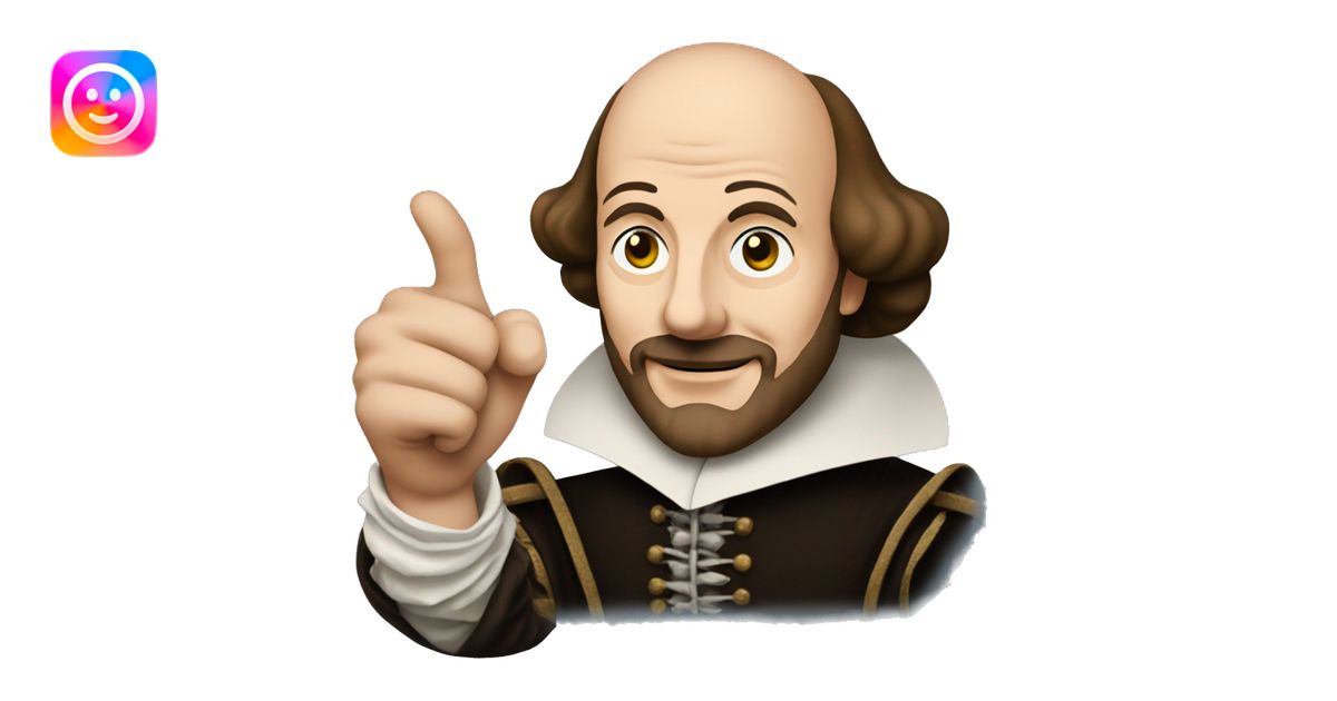 William Shakespeare with one thumbs up emoji | AI Emoji Generator