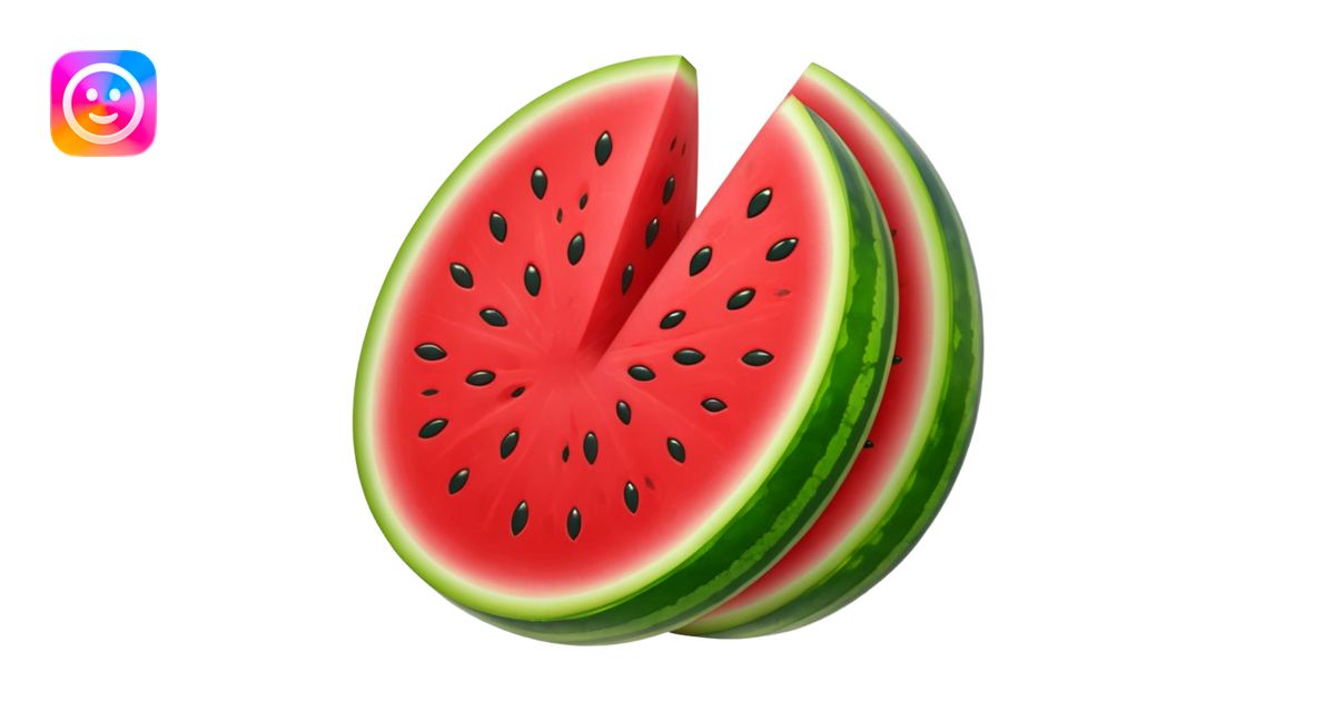 glitter red and green watermelon emoji | AI Emoji Generator