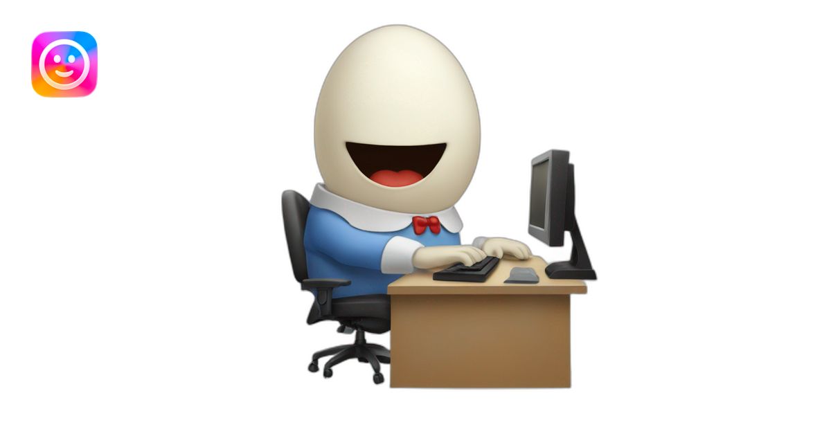 Humpty Dumpty using a computer emoji | AI Emoji Generator