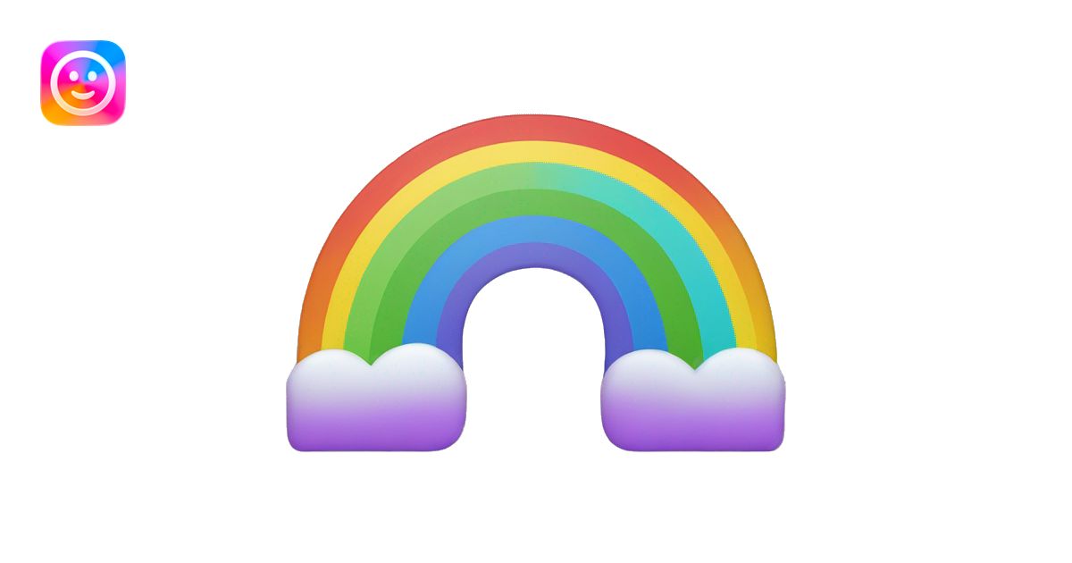 one quarter rainbow with reversed colors no clouds emoji | AI Emoji ...