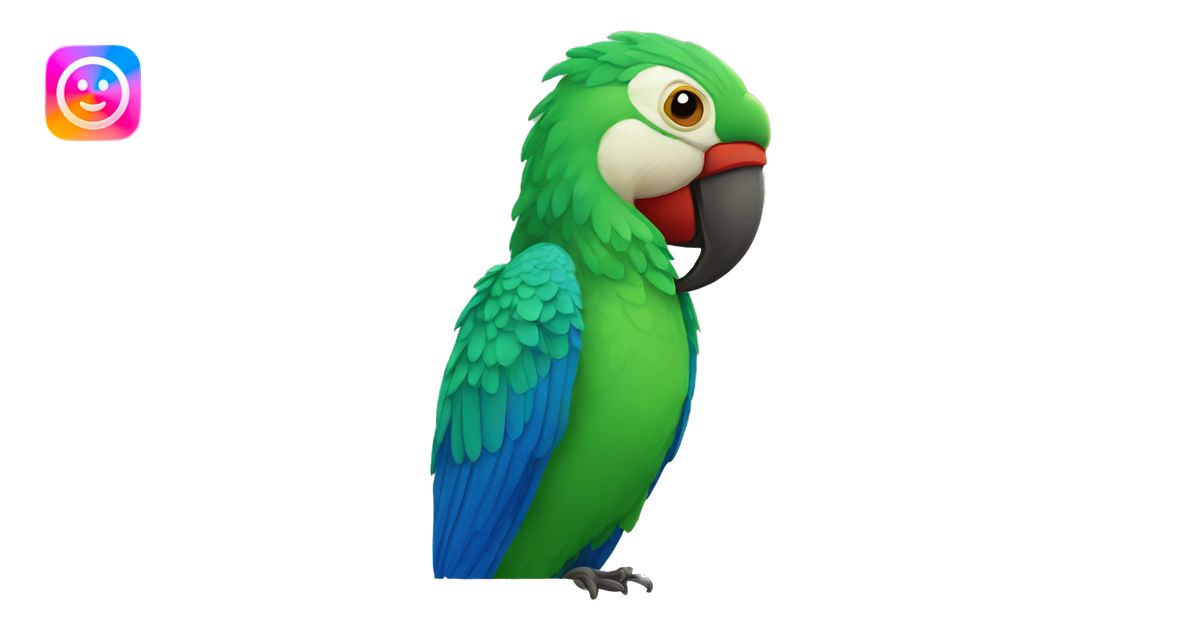 Perico verde con azul emoji | AI Emoji Generator