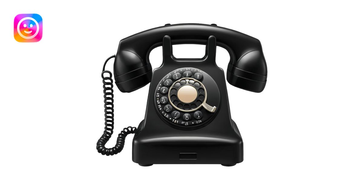retro black phone emoji | AI Emoji Generator