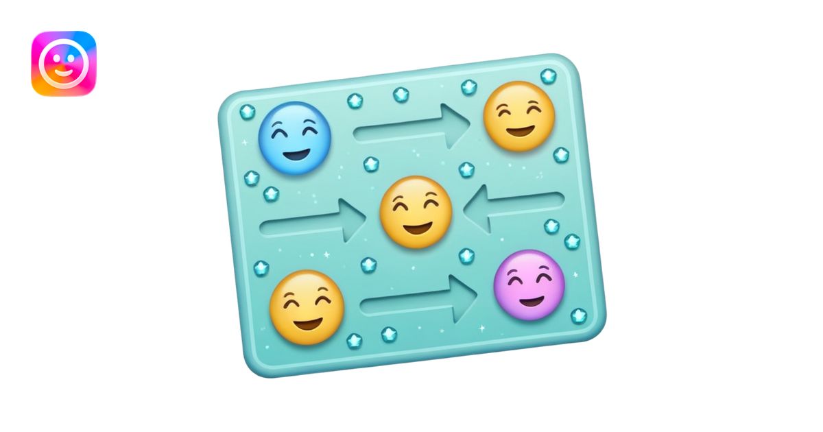 Emoji of structured plan roadmap with sparkles, wellness program, clean ...