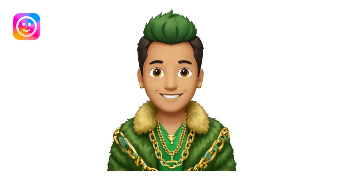 male in green fur coat emoji | AI Emoji Generator