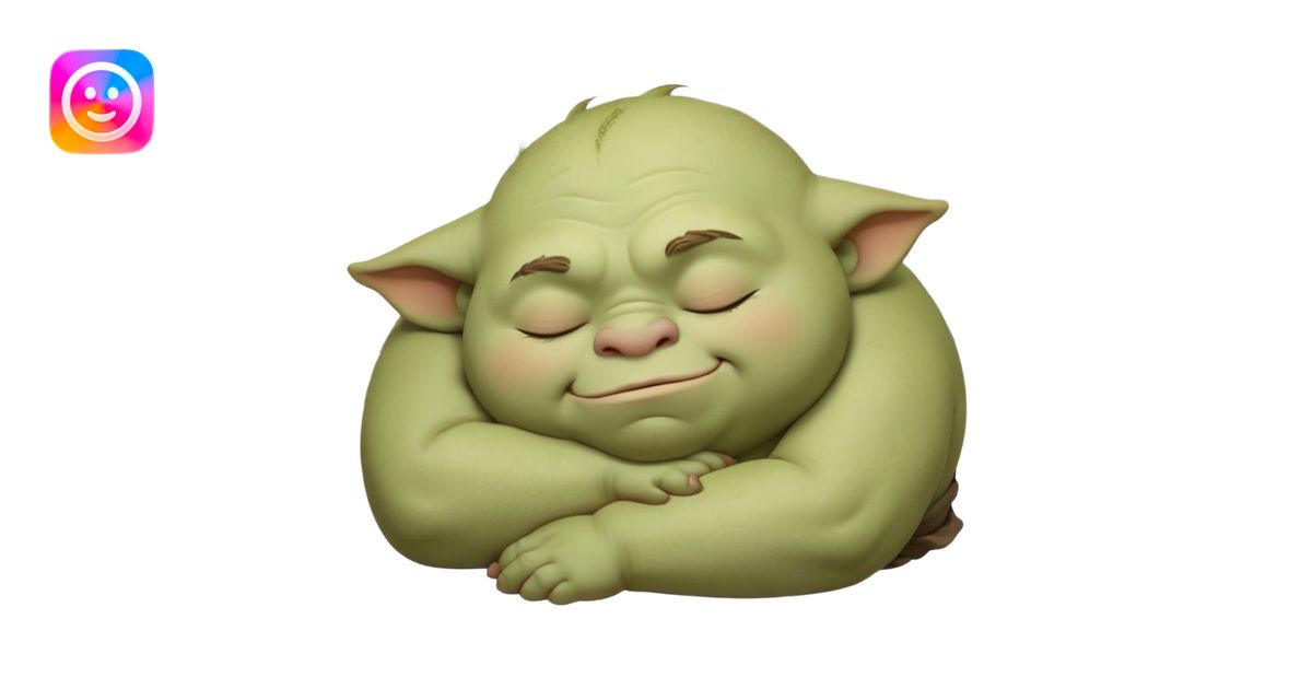 Meme-Worthy Cute Sleeping Ogre Portrait Emoji, with a surprisingly ...