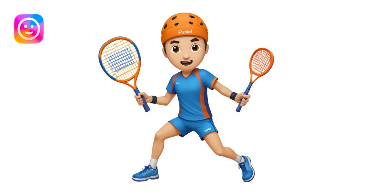 Funny character smashing using padel racket emoji | AI Emoji Generator