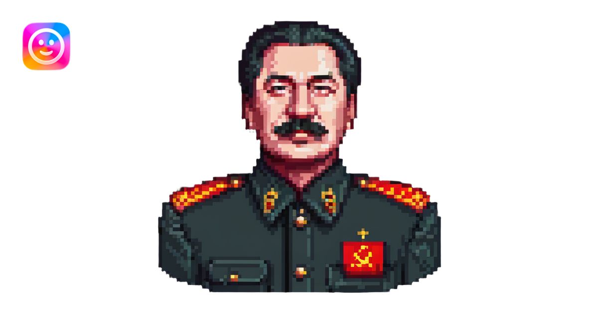 pixel art representation of Stalin emoji | AI Emoji Generator