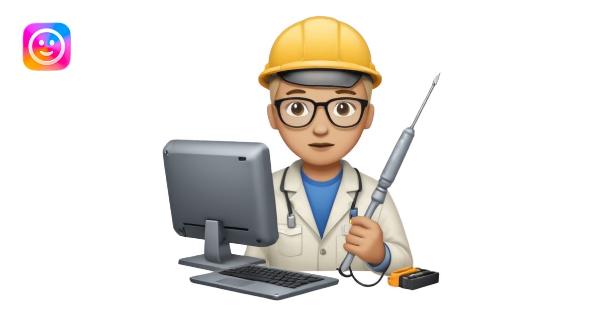 computer technician fixing damage computer emoji | AI Emoji Generator