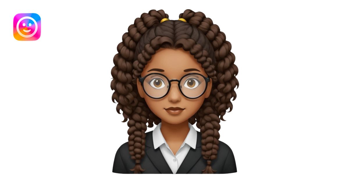 chica morena de ojos claros con gafas negras exagonales redondeadas. y ...