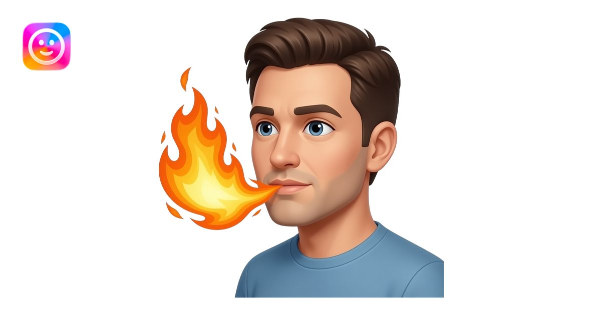 a man breathing fire emoji | AI Emoji Generator