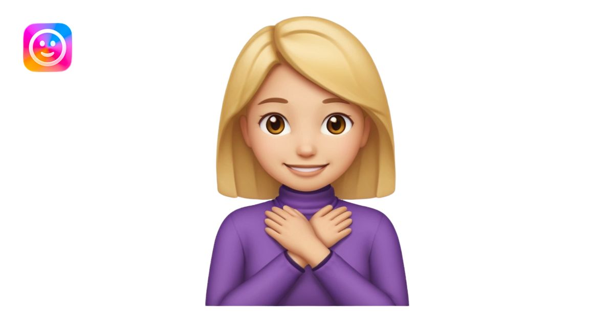 make a girl emoji crossing hands around neck emoji | AI Emoji Generator