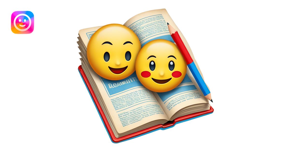 Create a vibrant emoji, representing comic books and graphic novels as ...