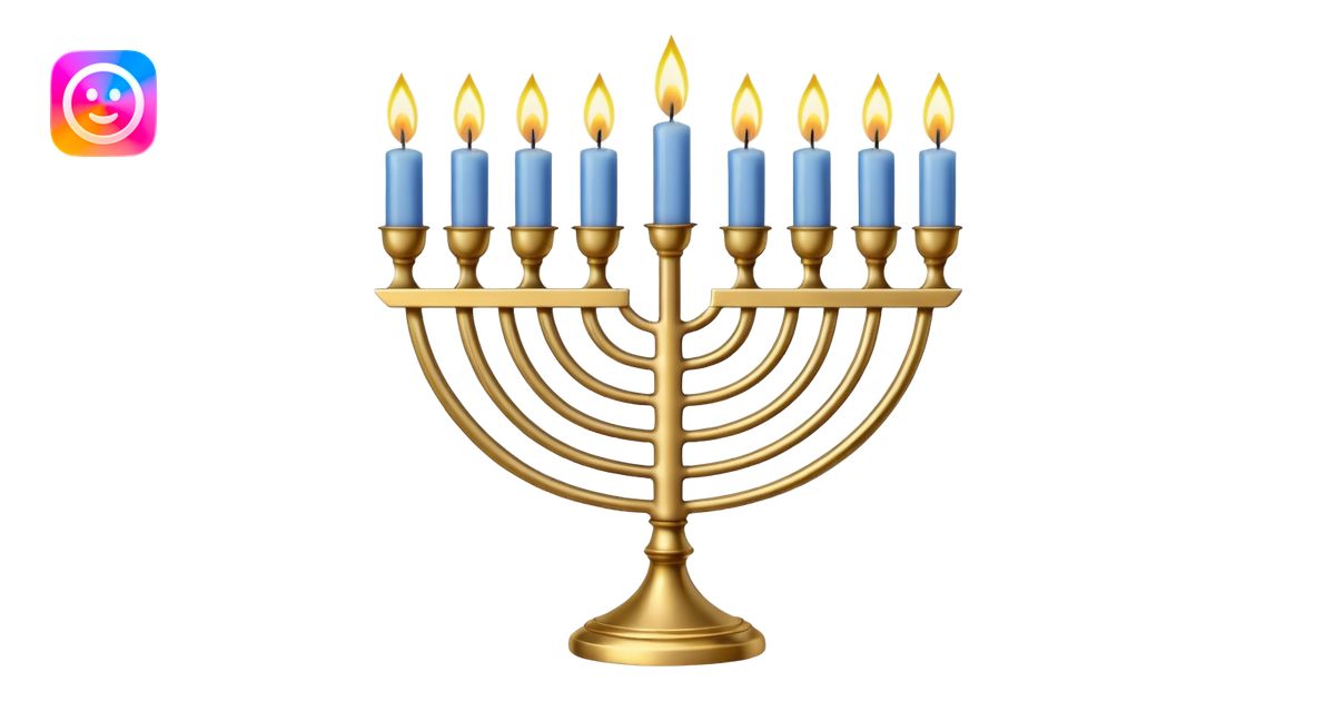Hanukkah menorah white candles emoji | AI Emoji Generator