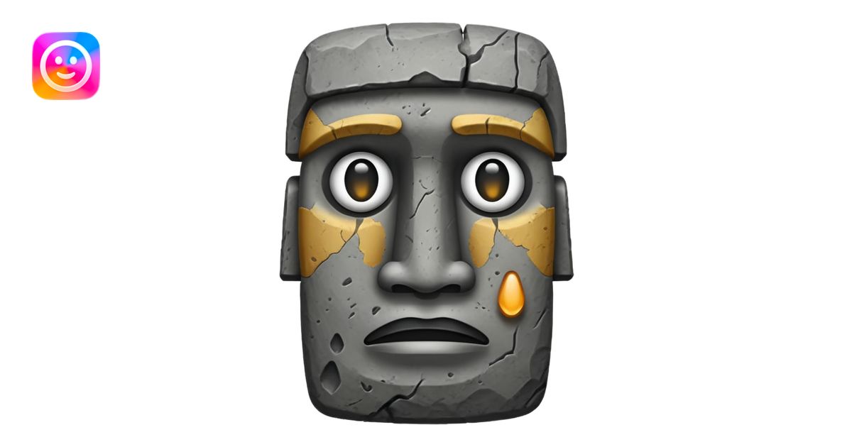 moai emoji with tear emoji | AI Emoji Generator